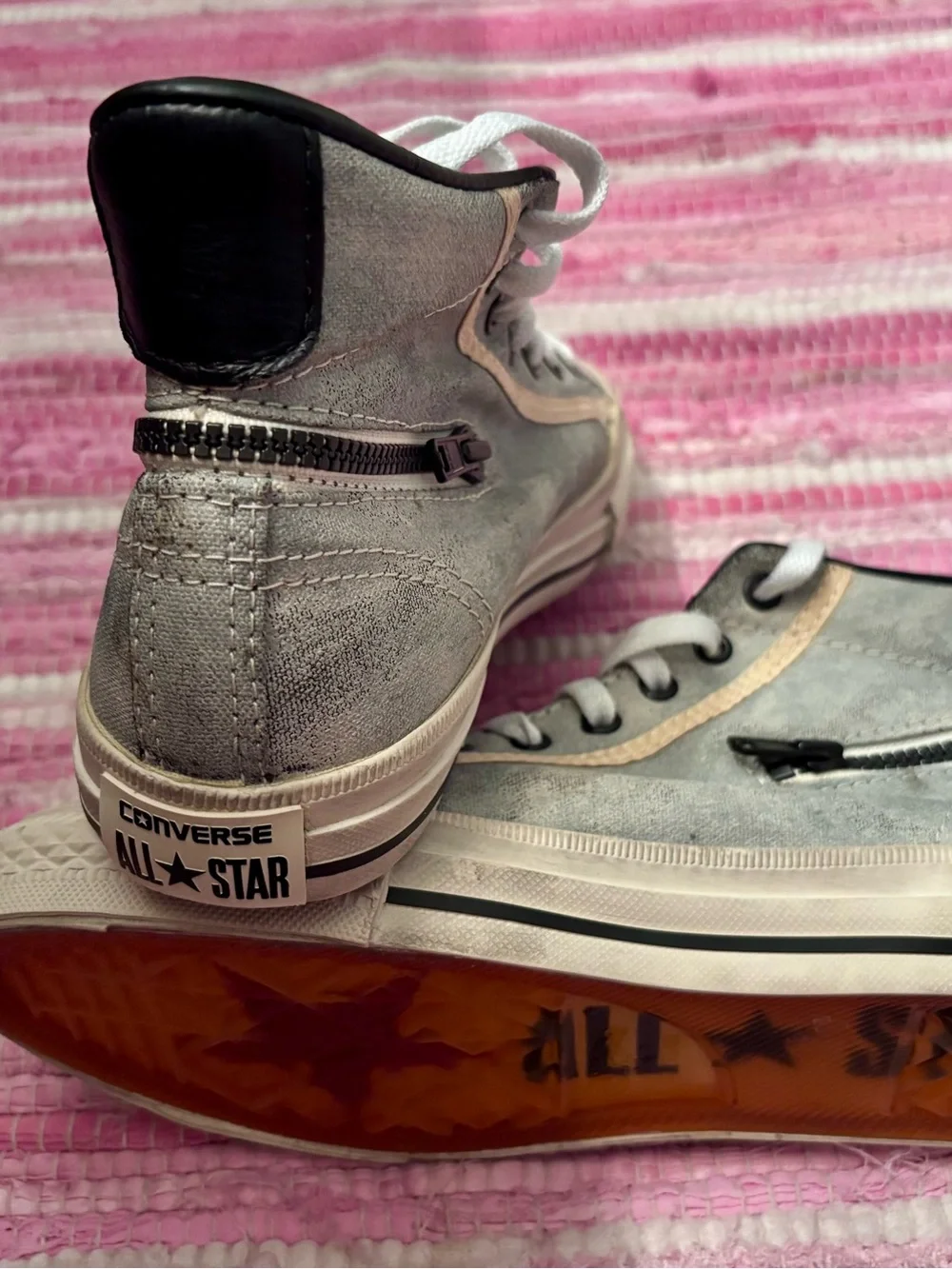 Converse X John Varvatos High-Top Sneakers with stylish zipper detail.